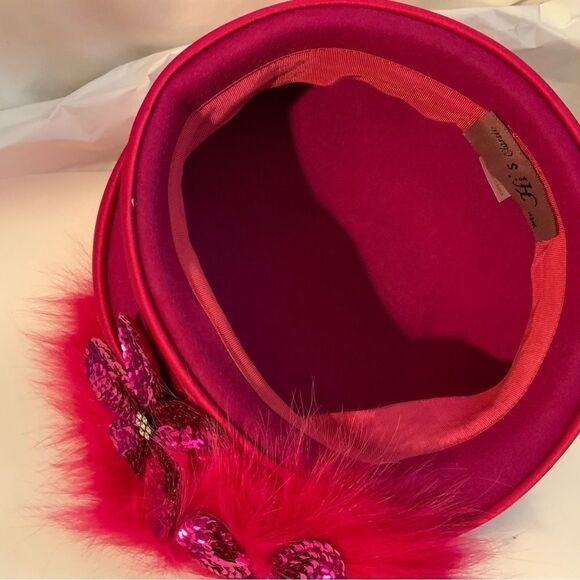 Mr Hi’s Classic  Ladies Pillbox Hat Rhinestone Church Wedding Pink 57.5 cm main image 6
